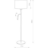 Nowodvorski Lighting Hotel Plus floor lamp with reading lamp, white
