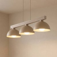 TK Lighting Oslo pendant light, sand-coloured, 3-bulb, 118 cm long, E27