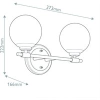 KICHLER Vägglampa Benno 2 svart-brons, vit IP44 stål glas G9