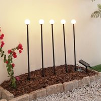 Lindby Freydis LED solar light, set of 5, black, 2,000 K