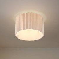 Lindby Libbie ceiling light, Ø 45 cm, linen, cream-coloured