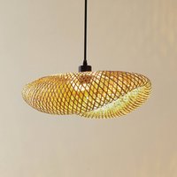 Lindby hänglampa Eleane, bambu, natur, längd 50 cm, E27
