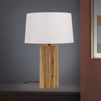 ORION Dallas table lamp, cuboid wooden base