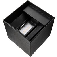 Nordlux LED utomhusvägglampa Milda kubi, svart, upp/ner, aluminium