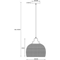 Lucide Mesh-pendellampa, enkel belysning, svart, Ø 28 cm