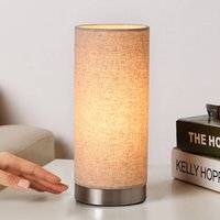 Lindby bordslampa Ronja, höjd 26 cm, krämfärgad, textil