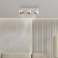 PURE LED downlight Cup, white, length 56 cm, metal, 3-bulb
