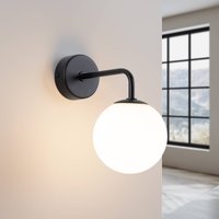 SOLLUX LIGHTING Vägglampa Astral, svart, utsprång 22 cm, stål/glas