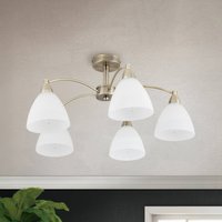 ORION Taklampa Kinga i antikmässing med 5 ljuskällor