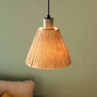 OSRAM Decor Raffia pendant light, 1-bulb, raffia, natural colour
