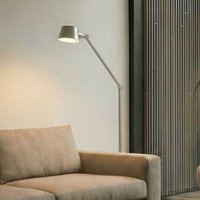 Lucande Silka floor lamp, 173 cm, satin nickel, adjustable