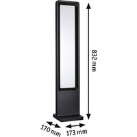 Paulmann Borne lumineuse LED Reana, anthracite, 83 cm, métal, IP44