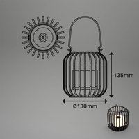 Briloner 7279 LED battery table lamp IP44 black