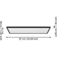 EGLO connect LED-taklampa Rovito-Z, svart, 57 x 30 cm