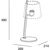 LEDS-C4 Clip bordslampa höjd 49cm skärm vit