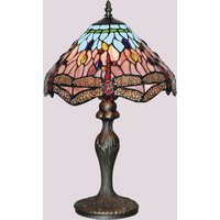 Searchlight Lampe à poser DRAGONFLY, laiton vieilli/multicolore, hauteur 46 cm, style