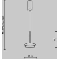 Maytoni LED-hänglampa El, Ø 15,3 cm, guld, aluminium