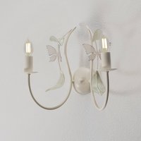 Luminex Summer wall lamp, white/green/pink, width 25 cm, steel, 2-bulb