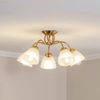 Lamkur Plafonnier Miranda, à 5 lampes, laiton