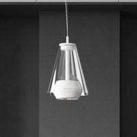 Prandina Shuttle suspension blanche, verre clair