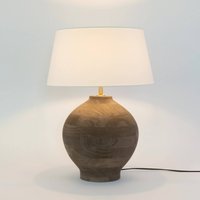 Holländer SORATTE table lamp, natural/ecru, height 48 cm, mango wood, E27