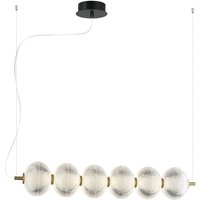 Viokef LED pendant light Pellucid, bronze colour/clear, 6-bulb