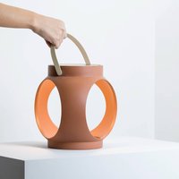FARO BARCELONA Candela LED table lamp, terracotta, plastic