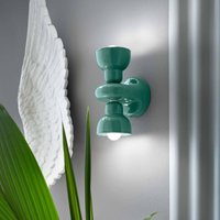 Ferroluce Berimbau wall light, turquoise, 2-bulb