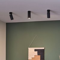Paulmann LED ceiling lamp, Turnal Coin, black metal, 2,700 K