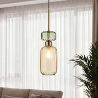 Milagro Lighting Molly pendant light, amber/gold, 1-bulb, glass, Ø 12 cm