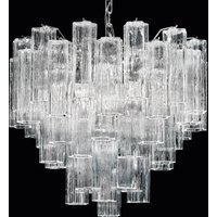 Novaresi Tronchi hanging light made of clear Murano glass