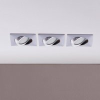 Lindby Inbyggnadslampor i krom med LED, kantig uppsättning om 3 st