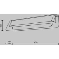 Maytoni LED-vägglampa FLAT, grå/mässing, bredd 43 cm, glas/metall
