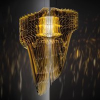 Slamp Aria S pendant light, gold, Ø 50 cm