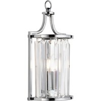 Searchlight Victoria vägglampa, kromfärgad, kristallglas, 18 cm, E14