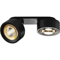 Egger DLS LED-Spot Clippo Optic Duo, schwarz/gold, 2-flg DTW