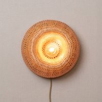 GOOD & MOJO Vägglampa Barbados, natur Ø 35 cm Bambus Stickkontakt