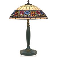 Artistar Flora bordslampa i Tiffany-stil, öppen nedtill, 62cm