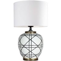 PR Home New York table lamp, white, height 61 cm, ceramic