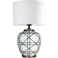 PR Home Bordslampa New York, vit, höjd 61 cm, keramik