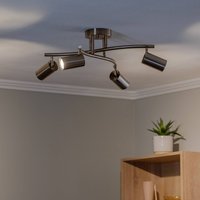 Lucea Spot pour plafond Spotte, laiton antique, à 4 lampes