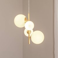 ALDEX Hänglampa Joel, mässing/vit, 4 lampor