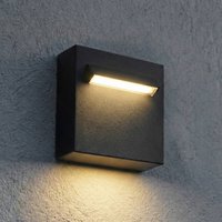 Lucande LED recessed wall light Joril, 9.4 cm, black, IP65