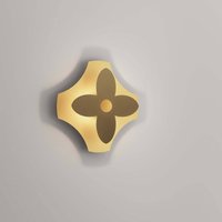 OLEV LED-vägglampa ORNATO FLOWER, guld/brun, metall 2 700 K