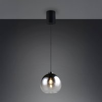 Reality Leuchten Hänglampa Liora, rökgrå, Ø 25 cm, glas, E27