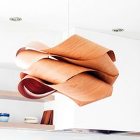 LZF LAMPS LZF hänglampa Link, körsbärsträ/nickelfärgad, Ø 69 cm, trä