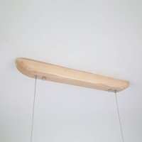 Searchlight Suspension LED Kenzie, longueur 60 cm, marron clair, bois, CCT