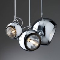 Fabbian Beluga Steel chrome hanging light, Ø 14 cm