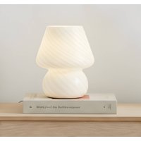 Lindby table lamp Andriana, white, glass, Ø 15 cm