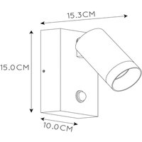 Lucide Väggspotlight för utomhusbruk Taylor Sensor, 1 lampa svart